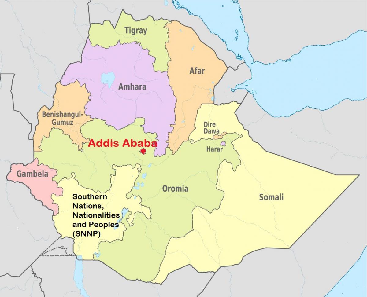 addis ababa, Etiyopya harita dünya