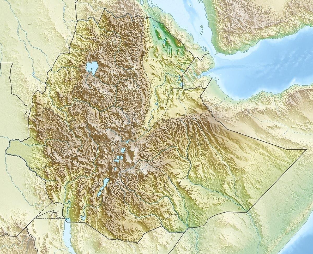 Etiyopya Dağları haritası