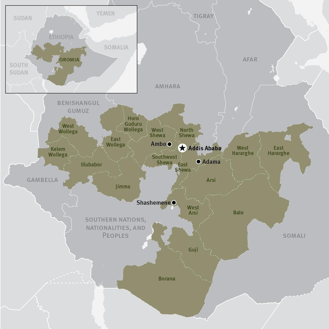 Etiyopya oromia bölge haritası 