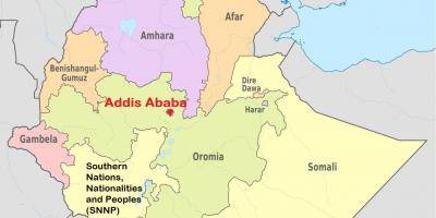 Addis ababa, Etiyopya harita dünya