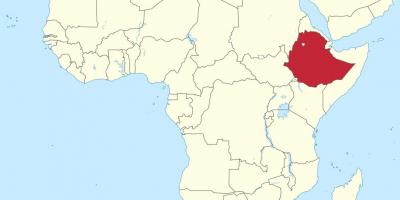 Afrika haritası Etiyopya gösteriliyor 