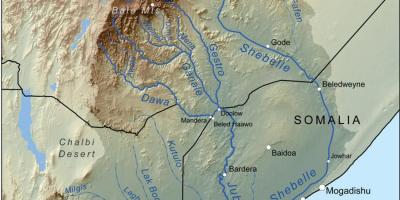 Etiyopyalı nehir havzaları haritası