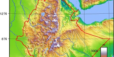 Etiyopya yükseklik haritası